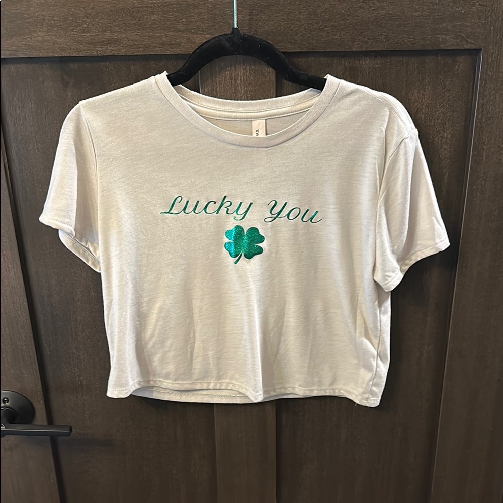 Bella Canvas Cream Green Crop T-Shirt
